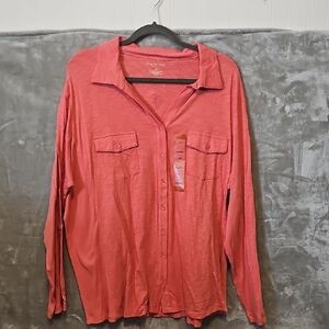 NWT Northcrest Button Down Knit Top Sz 4x